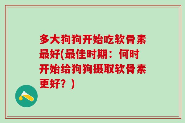多大狗狗开始吃软骨素最好(最佳时期：何时开始给狗狗摄取软骨素更好？)