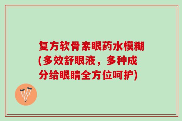 复方软骨素眼药水模糊(多效舒眼液,多种成分给眼睛全方位呵护) 复方软骨素眼药水模糊(多效舒眼液,多种成分给眼睛全方位呵护)