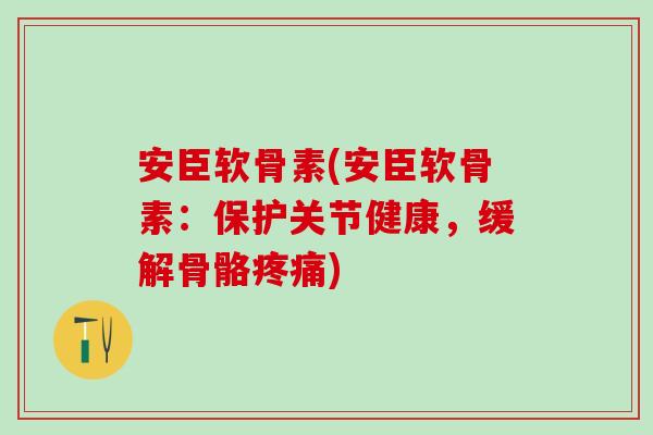 安臣软骨素(安臣软骨素：保护关节健康，缓解骨骼疼痛)