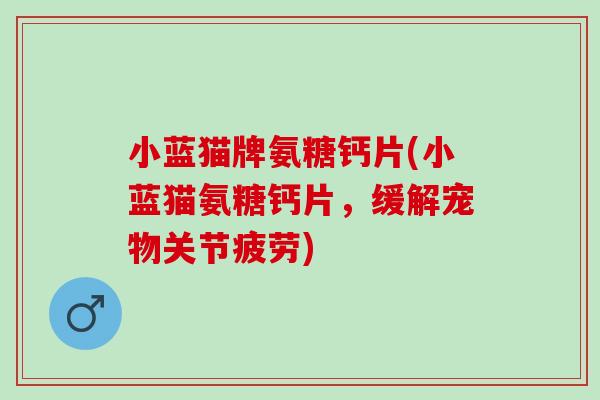 小蓝猫牌氨糖钙片(小蓝猫氨糖钙片，缓解宠物关节疲劳)