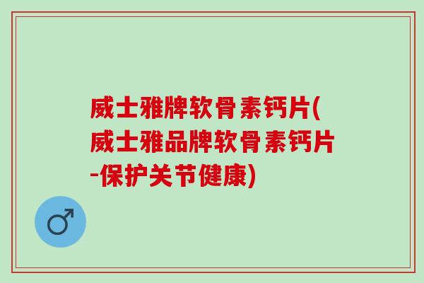 威士雅牌软骨素钙片(威士雅品牌软骨素钙片-保护关节健康)