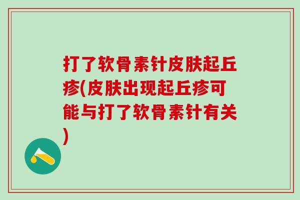 打了软骨素针皮肤起丘疹(皮肤出现起丘疹可能与打了软骨素针有关)