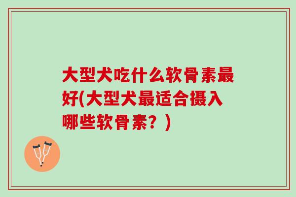 大型犬吃什么软骨素好(大型犬适合摄入哪些软骨素?) 大型犬吃什么软骨素好(大型犬适合摄入哪些软骨素?)