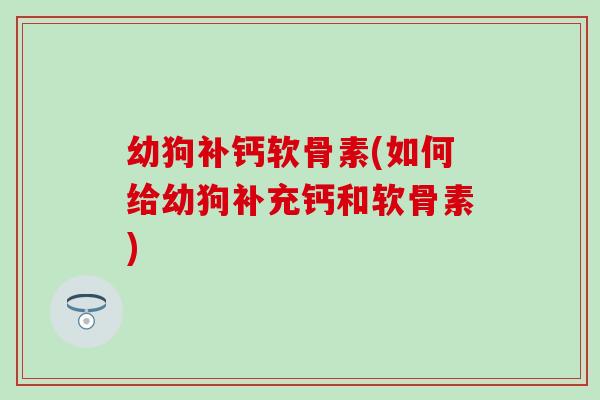 幼狗补钙软骨素(如何给幼狗补充钙和软骨素)
