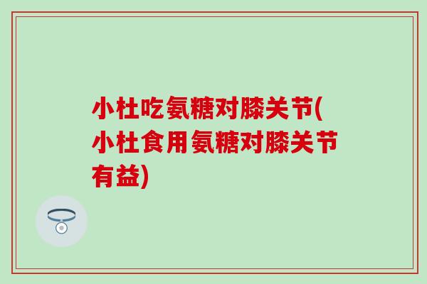 小杜吃氨糖对膝关节(小杜食用氨糖对膝关节有益)