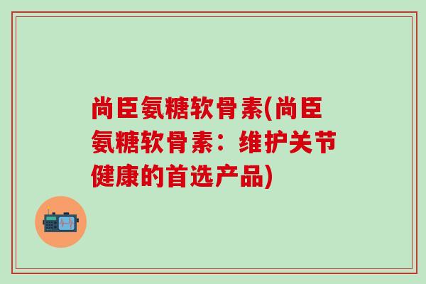 尚臣氨糖软骨素(尚臣氨糖软骨素：维护关节健康的首选产品)