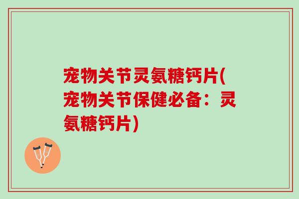 宠物关节灵氨糖钙片(宠物关节保健必备：灵氨糖钙片)
