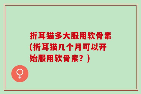 折耳猫多大服用软骨素(折耳猫几个月可以开始服用软骨素？)