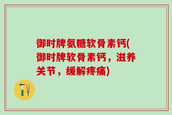 御时牌氨糖软骨素钙(御时牌软骨素钙，滋养关节，缓解疼痛)