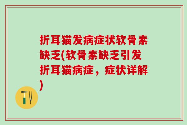 折耳猫发病症状软骨素缺乏(软骨素缺乏引发折耳猫病症，症状详解)