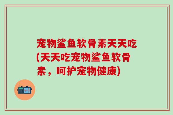 宠物鲨鱼软骨素天天吃(天天吃宠物鲨鱼软骨素，呵护宠物健康)