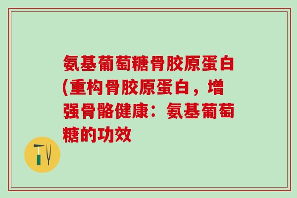 氨基葡萄糖骨胶原蛋白(重构骨胶原蛋白，增强骨骼健康：氨基葡萄糖的功效