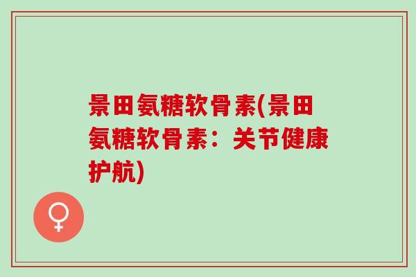 景田氨糖软骨素(景田氨糖软骨素：关节健康护航)
