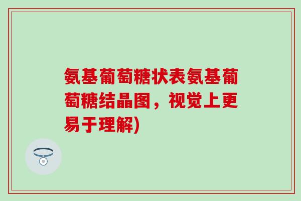 氨基葡萄糖状表氨基葡萄糖结晶图,视觉上更易于理解) 氨基葡萄糖状表氨基葡萄糖结晶图,视觉上更易于理解)