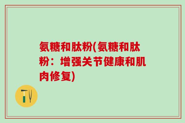 氨糖和肽粉(氨糖和肽粉：增强关节健康和肌肉修复)