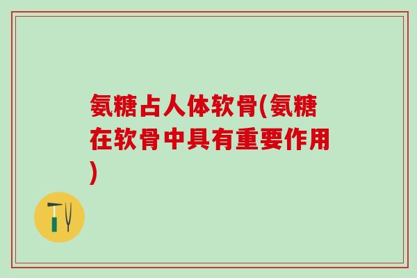 氨糖占人体软骨(氨糖在软骨中具有重要作用)