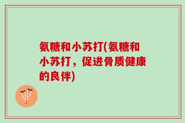 氨糖和小苏打(氨糖和小苏打，促进骨质健康的良伴)