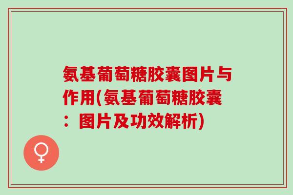 氨基葡萄糖胶囊图片与作用(氨基葡萄糖胶囊：图片及功效解析)