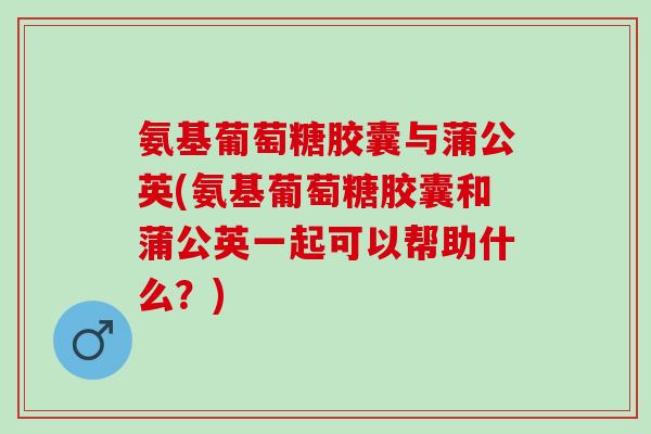 氨基葡萄糖胶囊与蒲公英(氨基葡萄糖胶囊和蒲公英一起可以帮助什么？)