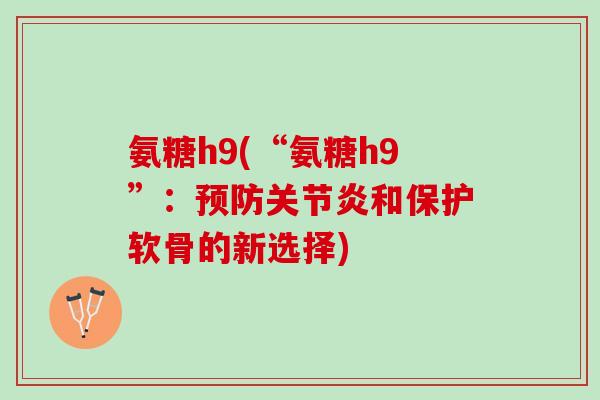 氨糖h9(“氨糖h9”：和保护软骨的新选择)