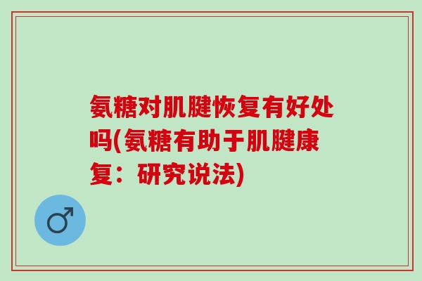 氨糖对肌腱恢复有好处吗(氨糖有助于肌腱康复：研究说法)