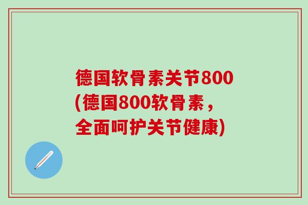 德国软骨素关节800(德国800软骨素，全面呵护关节健康)