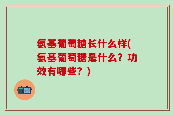 氨基葡萄糖长什么样(氨基葡萄糖是什么？功效有哪些？)
