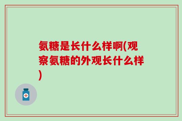 氨糖是长什么样啊(观察氨糖的外观长什么样)