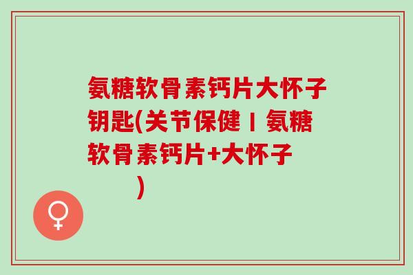 氨糖软骨素钙片大怀子钥匙(关节保健丨氨糖软骨素钙片+大怀子       )