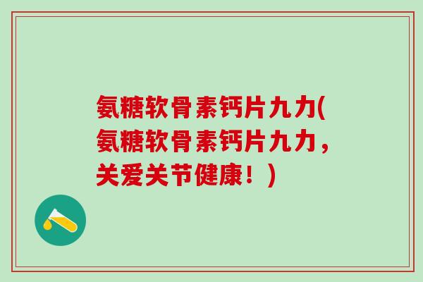 氨糖软骨素钙片九力(氨糖软骨素钙片九力，关爱关节健康！)