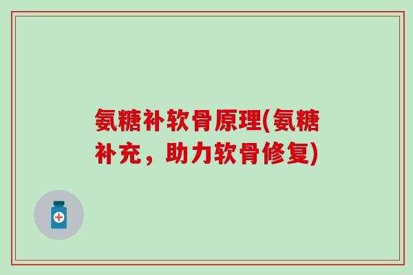 氨糖补软骨原理(氨糖补充，助力软骨修复)