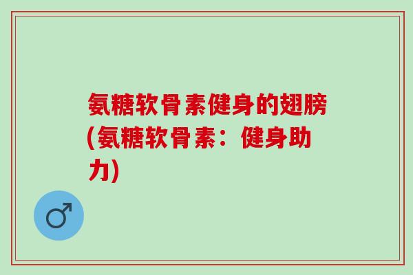 氨糖软骨素健身的翅膀(氨糖软骨素：健身助力)