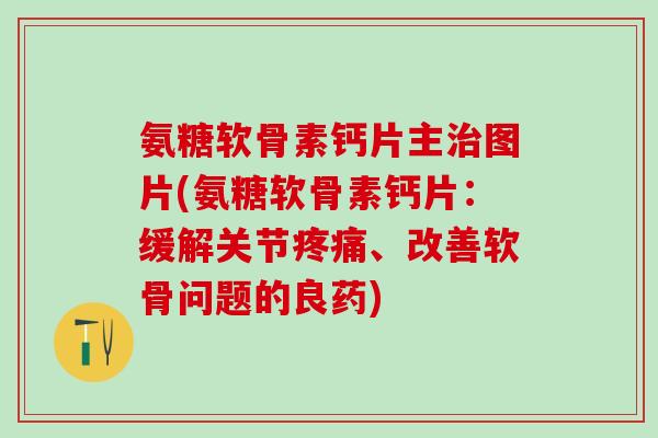 氨糖软骨素钙片主治图片(氨糖软骨素钙片：缓解关节疼痛、改善软骨问题的良药)