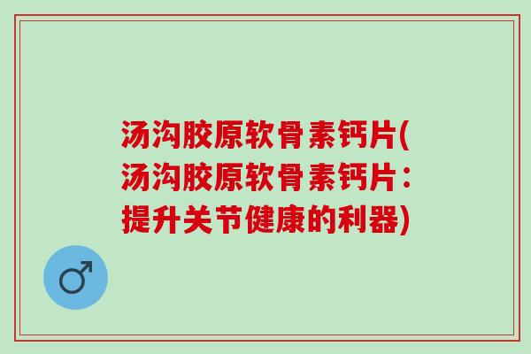 汤沟胶原软骨素钙片(汤沟胶原软骨素钙片：提升关节健康的利器)