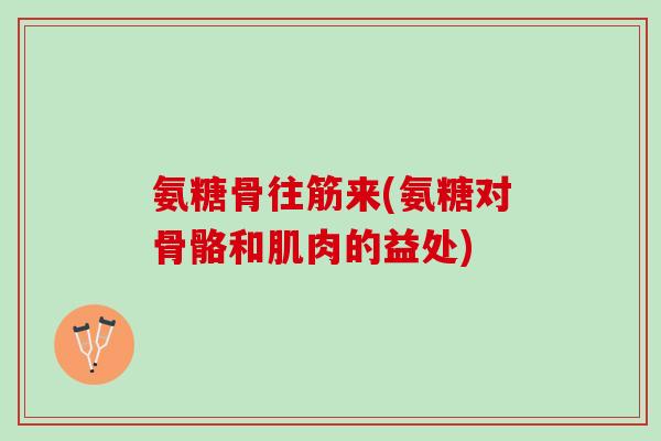 氨糖骨往筋来(氨糖对骨骼和肌肉的益处)