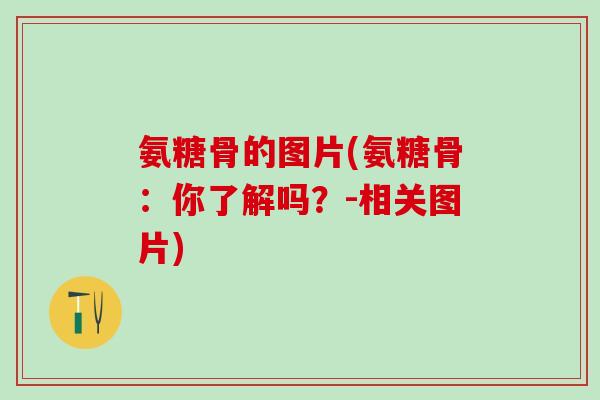 氨糖骨的图片(氨糖骨：你了解吗？-相关图片)