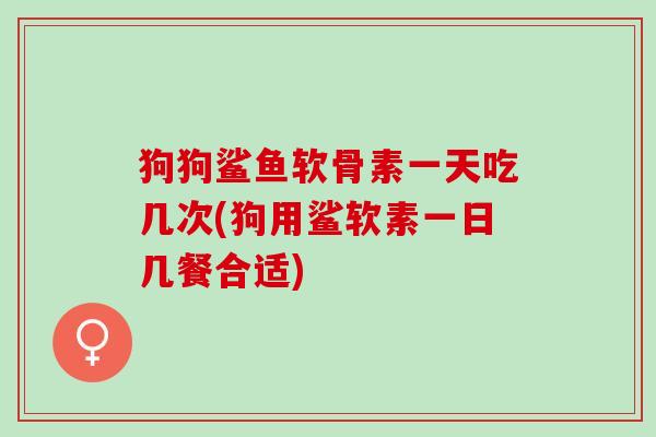 狗狗鲨鱼软骨素一天吃几次(狗用鲨软素一日几餐合适)