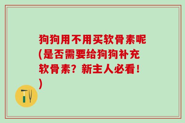 狗狗用不用买软骨素呢(是否需要给狗狗补充软骨素？新主人必看！)