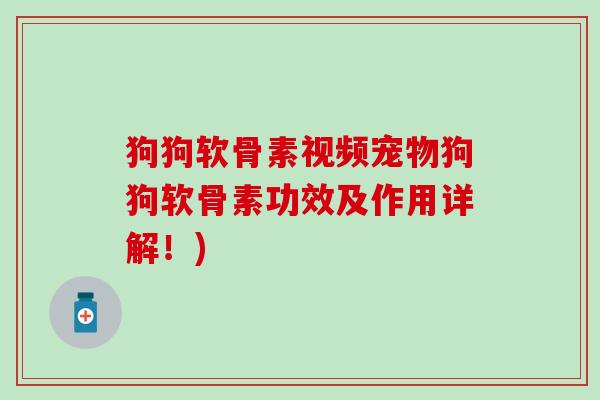 狗狗软骨素视频宠物狗狗软骨素功效及作用详解！)