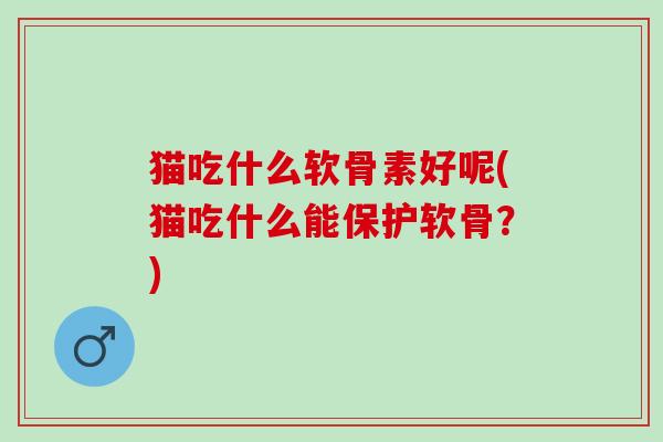 猫吃什么软骨素好呢(猫吃什么能保护软骨？)