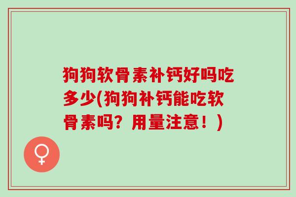 狗狗软骨素补钙好吗吃多少(狗狗补钙能吃软骨素吗？用量注意！)