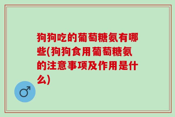 狗狗吃的葡萄糖氨有哪些(狗狗食用葡萄糖氨的注意事项及作用是什么)