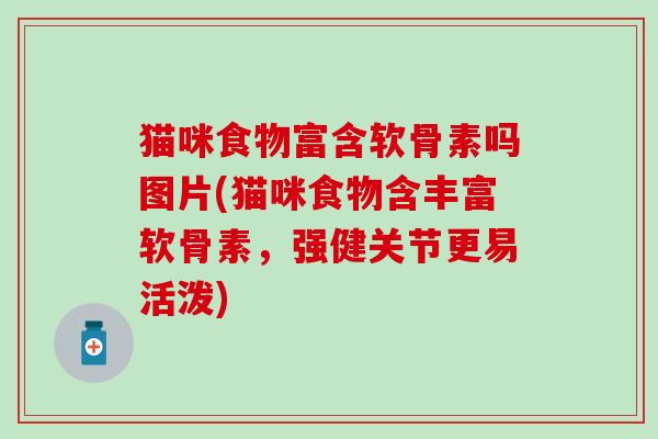 猫咪食物富含软骨素吗图片(猫咪食物含丰富软骨素，强健关节更易活泼)