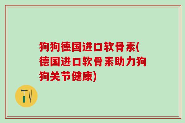 狗狗德国进口软骨素(德国进口软骨素助力狗狗关节健康)