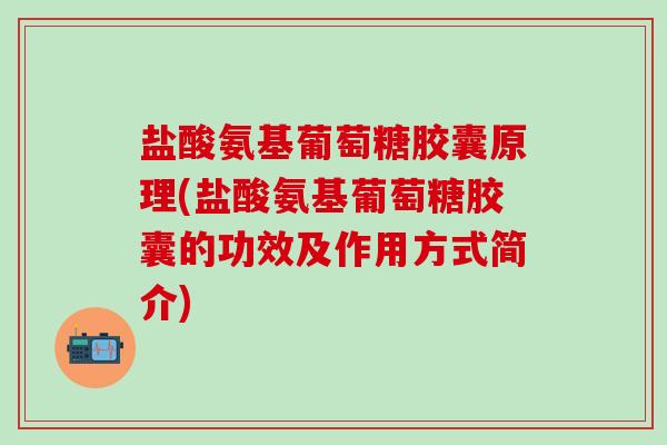 盐酸氨基葡萄糖胶囊原理(盐酸氨基葡萄糖胶囊的功效及作用方式简介)