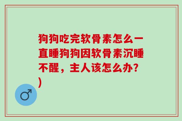 狗狗吃完软骨素怎么一直睡狗狗因软骨素沉睡不醒，主人该怎么办？)