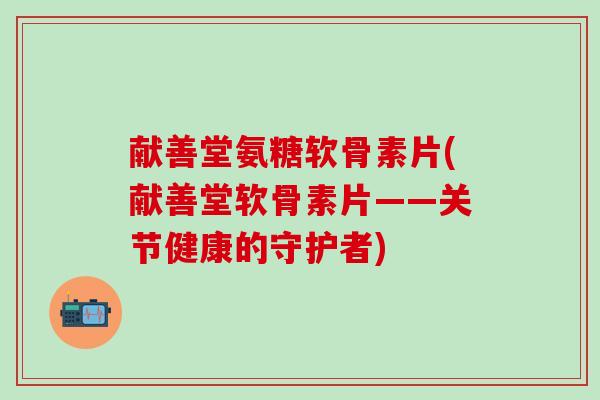 献善堂氨糖软骨素片(献善堂软骨素片——关节健康的守护者)