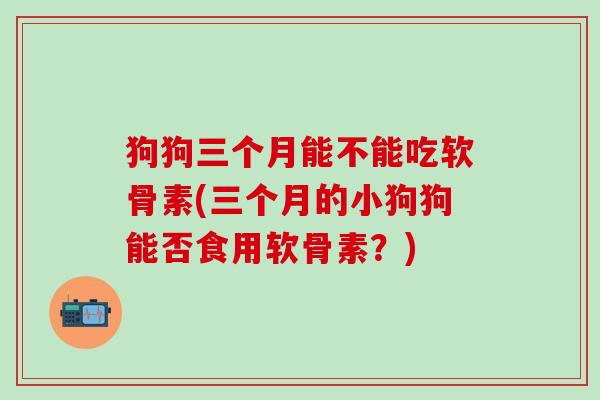 狗狗三个月能不能吃软骨素(三个月的小狗狗能否食用软骨素？)