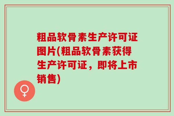 粗品软骨素生产许可证图片(粗品软骨素获得生产许可证，即将上市销售)