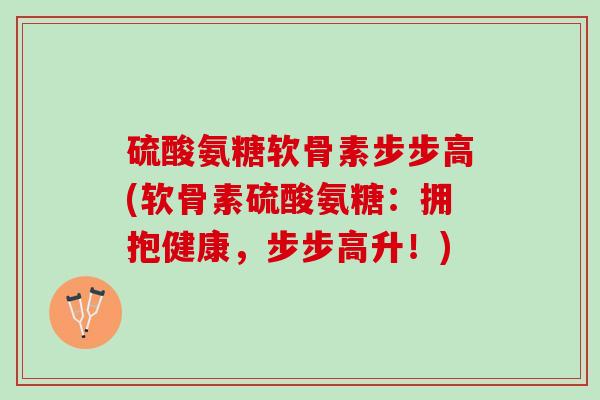硫酸氨糖软骨素步步高(软骨素硫酸氨糖：拥抱健康，步步高升！)